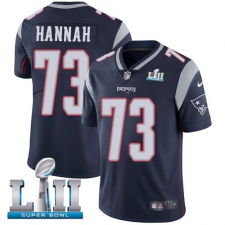 Men's Nike New England Patriots #73 John Hannah Navy Blue Team Color Vapor Untouchable Limited Player Super Bowl LII NFL Jersey
