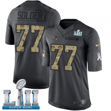 Men's Nike New England Patriots #77 Nate Solder Limited Black 2016 Salute to Service Super Bowl LII NFL Jersey