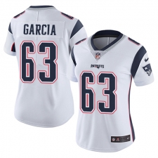 Women's Nike New England Patriots #63 Antonio Garcia White Vapor Untouchable Limited Player NFL Jersey