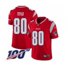 Men's New England Patriots #80 Irving Fryar Limited Red Inverted Legend 100th Season Football Jersey