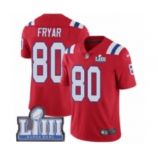 Men's Nike New England Patriots #80 Irving Fryar Red Alternate Vapor Untouchable Limited Player Super Bowl LIII Bound NFL Jersey