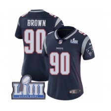 Women's Nike New England Patriots #90 Malcom Brown Navy Blue Team Color Vapor Untouchable Limited Player Super Bowl LIII Bound NFL Jersey