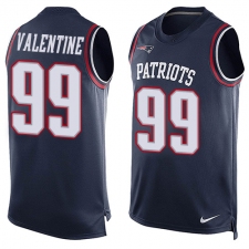 Men's Nike New England Patriots #99 Vincent Valentine Limited Navy Blue Player Name & Number Tank Top NFL Jersey