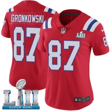Women's Nike New England Patriots #87 Rob Gronkowski Red Alternate Vapor Untouchable Limited Player Super Bowl LII NFL Jersey