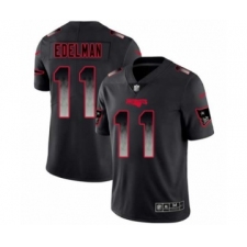 Men's New England Patriots #11 Julian Edelman Limited Black Smoke Fashion Football Jersey
