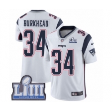 Men's Nike New England Patriots #34 Rex Burkhead White Vapor Untouchable Limited Player Super Bowl LIII Bound NFL Jersey