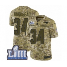 Youth Nike New England Patriots #34 Rex Burkhead Limited Camo 2018 Salute to Service Super Bowl LIII Bound NFL Jersey