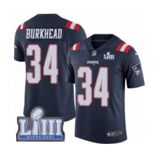 Youth Nike New England Patriots #34 Rex Burkhead Limited Navy Blue Rush Vapor Untouchable Super Bowl LIII Bound NFL Jersey