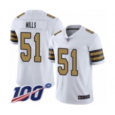 Men's New Orleans Saints #51 Sam Mills Limited White Rush Vapor Untouchable 100th Season Football Jersey