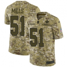 Men's Nike New Orleans Saints #51 Sam Mills Limited Camo 2018 Salute to Service NFL Jersey