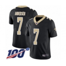Men's New Orleans Saints #7 Morten Andersen Black Team Color Vapor Untouchable Limited Player 100th Season Football Jersey