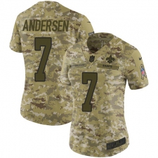 Women's Nike New Orleans Saints #7 Morten Andersen Limited Camo 2018 Salute to Service NFL Jersey