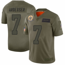 Youth New Orleans Saints #7 Morten Andersen Limited Camo 2019 Salute to Service Football Jersey