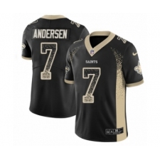 Youth Nike New Orleans Saints #7 Morten Andersen Limited Black Rush Drift Fashion NFL Jersey