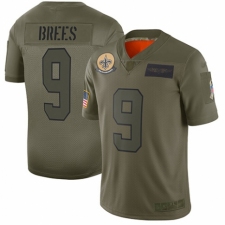 Youth New Orleans Saints #9 Drew Brees Limited Camo 2019 Salute to Service Football Jersey