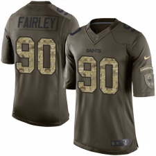 Youth Nike New Orleans Saints #90 Nick Fairley Elite Green Salute to Service NFL Jersey