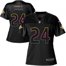 Women's Nike New Orleans Saints #24 Vonn Bell Game Black Fashion NFL Jersey