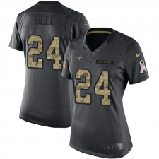 Women's Nike New Orleans Saints #24 Vonn Bell Limited Black 2016 Salute to Service NFL Jersey