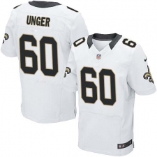 Men's Nike New Orleans Saints #60 Max Unger White Vapor Untouchable Elite Player NFL Jersey