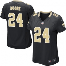 Women's Nike New Orleans Saints #24 Sterling Moore Game Black Team Color NFL Jersey