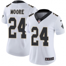 Women's Nike New Orleans Saints #24 Sterling Moore White Vapor Untouchable Limited Player NFL Jersey