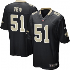 Men's Nike New Orleans Saints #51 Manti Te'o Game Black Team Color NFL Jersey