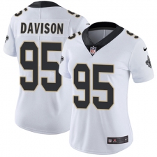 Women's Nike New Orleans Saints #95 Tyeler Davison White Vapor Untouchable Limited Player NFL Jersey