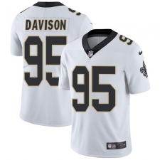 Youth Nike New Orleans Saints #95 Tyeler Davison White Vapor Untouchable Limited Player NFL Jersey