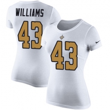 Women's Nike New Orleans Saints #43 Marcus Williams White Rush Pride Name & Number T-Shirt