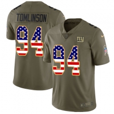Youth Nike New York Giants #94 Dalvin Tomlinson Limited Olive/USA Flag 2017 Salute to Service NFL Jersey