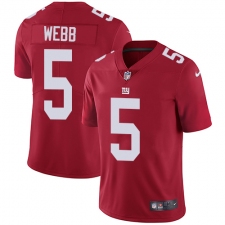 Youth Nike New York Giants #5 Davis Webb Elite Red Alternate NFL Jersey