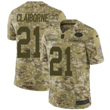 Men's Nike New York Jets #21 Morris Claiborne Limited Camo 2018 Salute to Service NFL Jersey