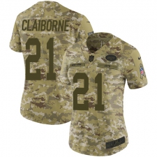 Women's Nike New York Jets #21 Morris Claiborne Limited Camo 2018 Salute to Service NFL Jersey