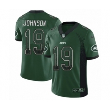 Men's Nike New York Jets #19 Keyshawn Johnson Limited Green Rush Drift Fashion NFL Jersey