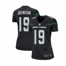 Women's New York Jets #19 Keyshawn Johnson Game Black Alternate Football Jersey