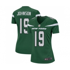 Women's New York Jets #19 Keyshawn Johnson Game Green Team Color Football Jersey