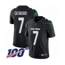 Men's New York Jets #7 Chandler Catanzaro Black Alternate Vapor Untouchable Limited Player 100th Season Football Jersey