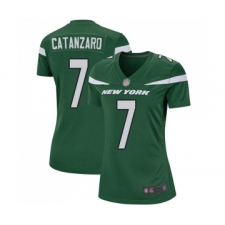 Women's New York Jets #7 Chandler Catanzaro Game Green Team Color Football Jersey
