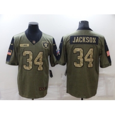 Men's Oakland Raiders #34 Bo Jackson Nike Camo 2021 Salute To Service Limited Player Jersey