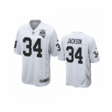 Men's Oakland Raiders #34 Bo Jackson White 2020 Inaugural Season Game Jersey
