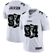 Men's Oakland Raiders #34 Bo Jackson White Nike White Shadow Edition Limited Jersey