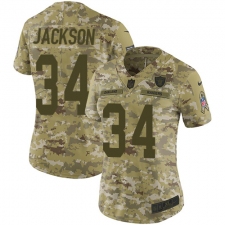 Women's Nike Oakland Raiders #34 Bo Jackson Limited Camo 2018 Salute to Service NFL Jersey