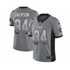 Youth Nike Oakland Raiders #34 Bo Jackson Limited Gray Rush Drift Fashion NFL Jersey