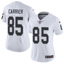 Women Nike Oakland Raiders #85 Derek Carrier White Vapor Untouchable Elite Player NFL Jersey