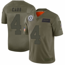 Women's Oakland Raiders #4 Derek Carr Limited Camo 2019 Salute to Service Football Jersey