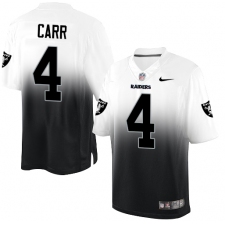Youth Nike Oakland Raiders #4 Derek Carr Elite White/Black Fadeaway NFL Jersey