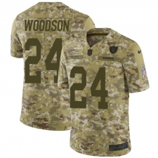 Men's Nike Oakland Raiders #24 Charles Woodson Limited Camo 2018 Salute to Service NFL Jersey