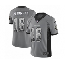 Youth Nike Oakland Raiders #16 Jim Plunkett Limited Gray Rush Drift Fashion NFL Jersey