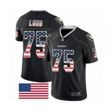 Men's Oakland Raiders #75 Howie Long Black USA Flag Fashion Limited Football Jersey