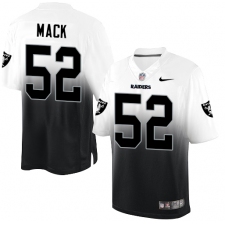 Men's Nike Oakland Raiders #52 Khalil Mack Elite White/Black Fadeaway NFL Jersey